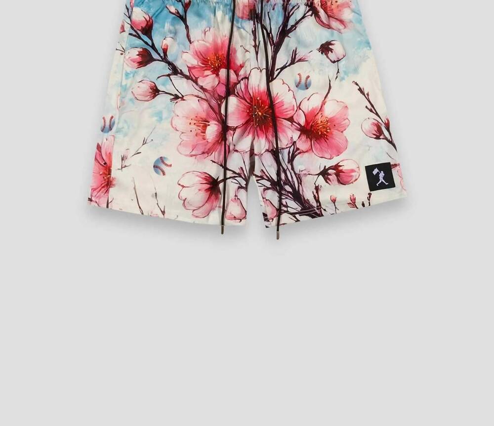 NEW BASEBALLISM girls youth baseball diamond lux satin shorts in cherry blossom